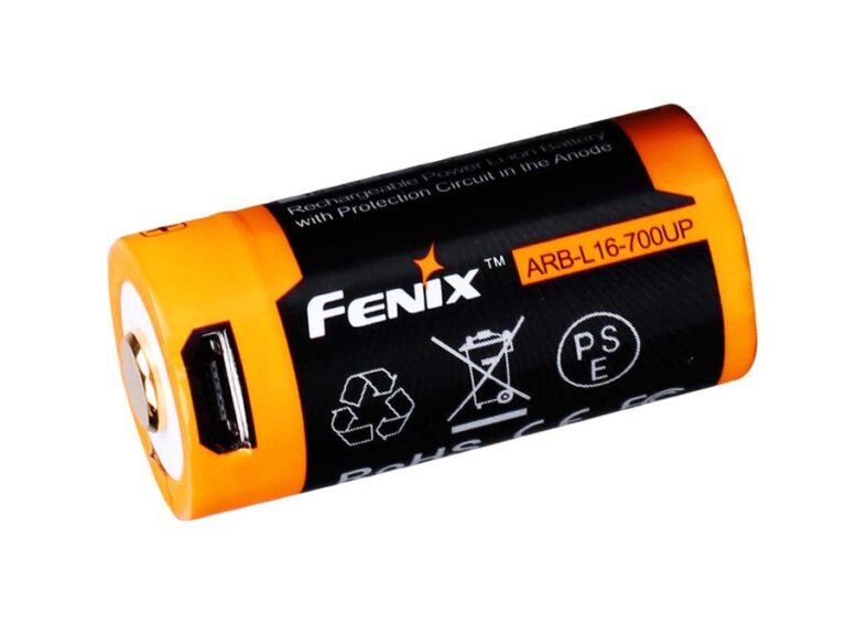 Bateria Fenix Recarregável 16340 700mAh 3.6V 2.52Wh De Íon de Lítio ARB-L16-700UP