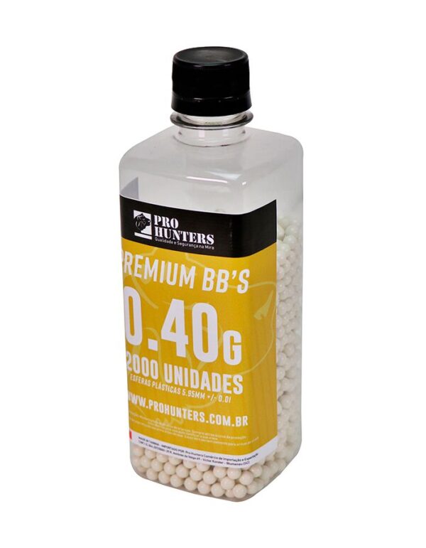 BBs 0.40g com 2000 unidades - Pro Hunters
