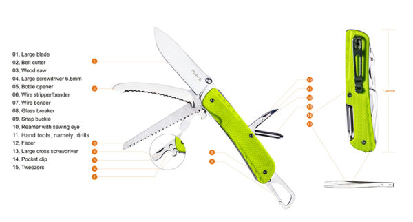 Canivete Multifuncional Ruike LD43-G