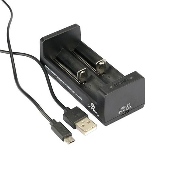 Carregador De Baterias 2 Canais, Entrada 5V USB, Modelo MC2 - Xtar