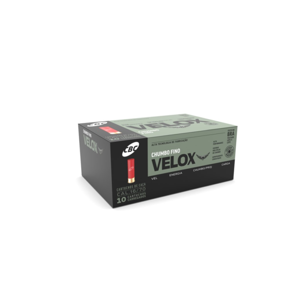 Cartucho CBC Cal 16GA Câmara 70mm Velox Chumbo 5 Cx 10 Unidades