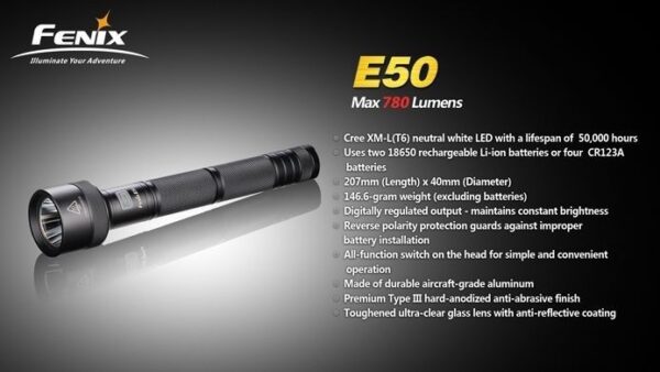 Lanterna EDC Fenix E50 - 780 Lúmens