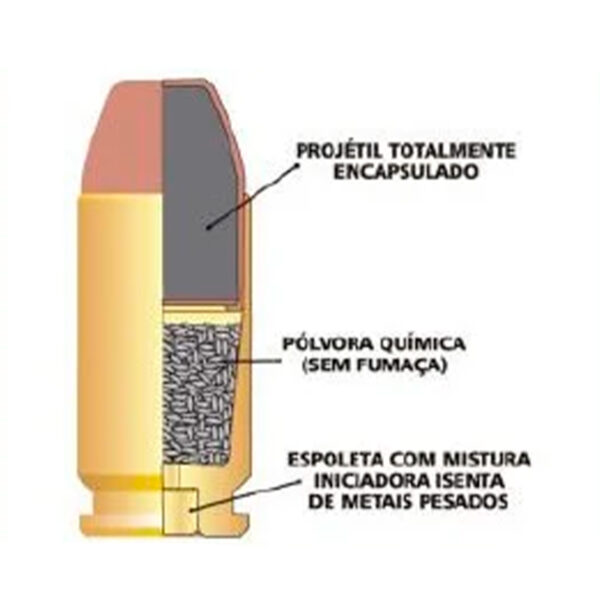 Munição CBC Cal 9mm LUGER EOOG NTA 124gr Cx 50 unidades