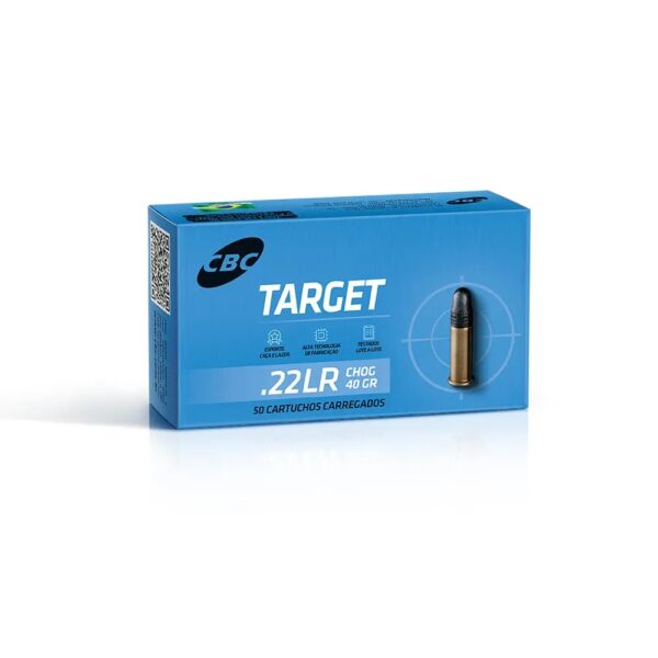 Munição CBC Calibre .22LR CHOG Target 40gr Cx 50 Unidades