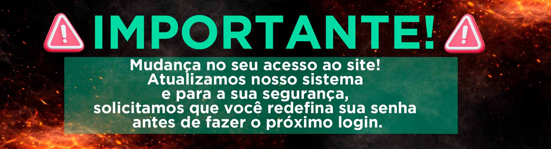 Mudança de senha das contas